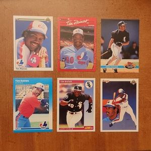 6 Tim Raines Baseball Cards 1987 - 1992 Rock Raines